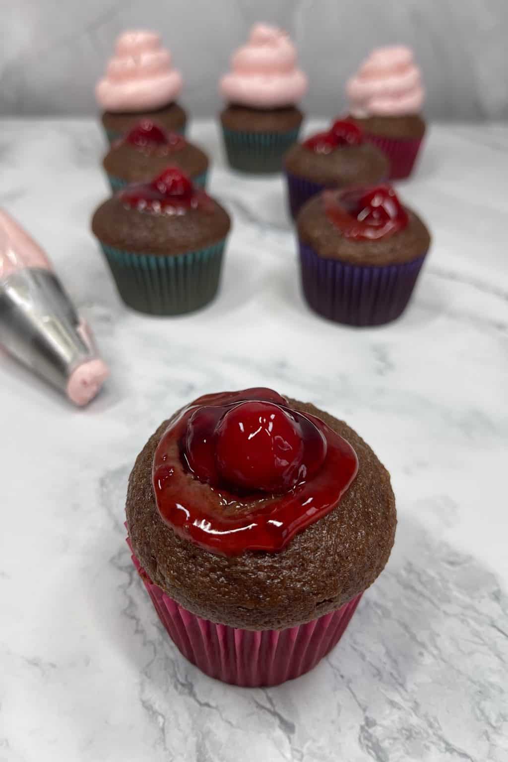 Chocolate Cherry Filled Cake Mix Cupcakes A Crazy Family