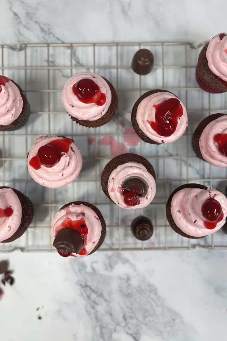 Chocolate Cherry Filled Cake Mix Cupcakes A Crazy Family