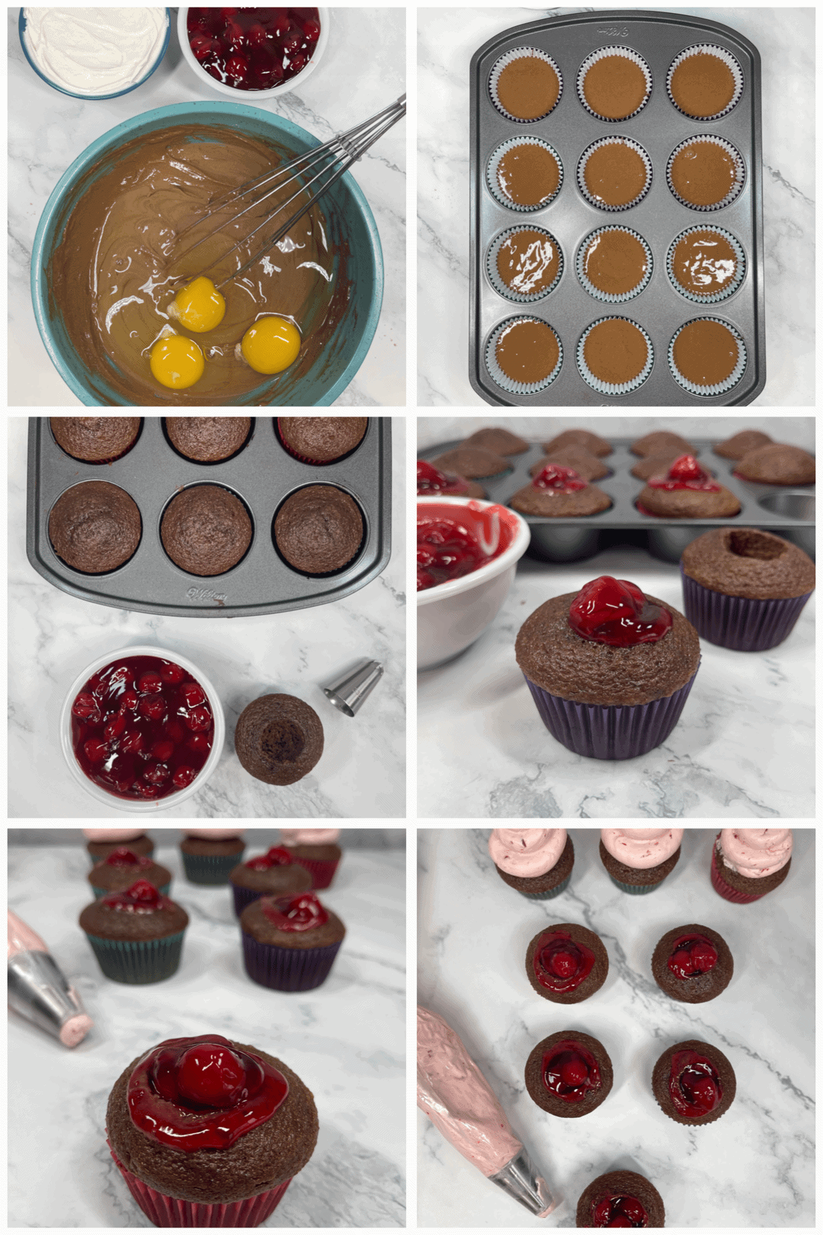 Chocolate Cherry Pie Filled box Cake Mix Cupcakes recipe Process