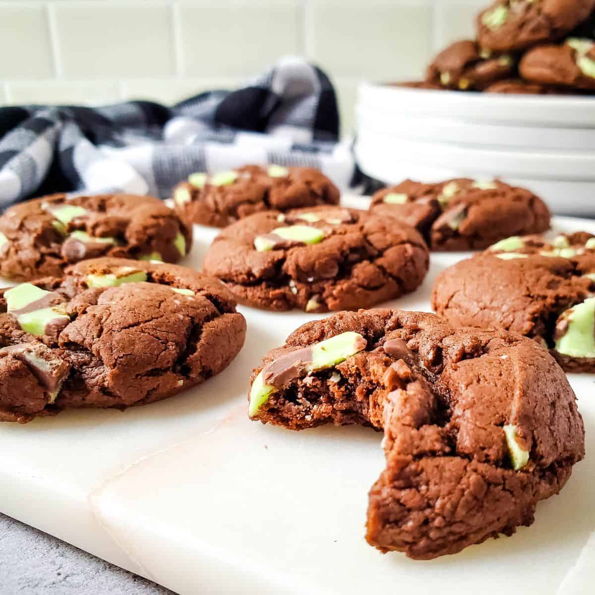 Chocolate Mint Cake Mix Cookies