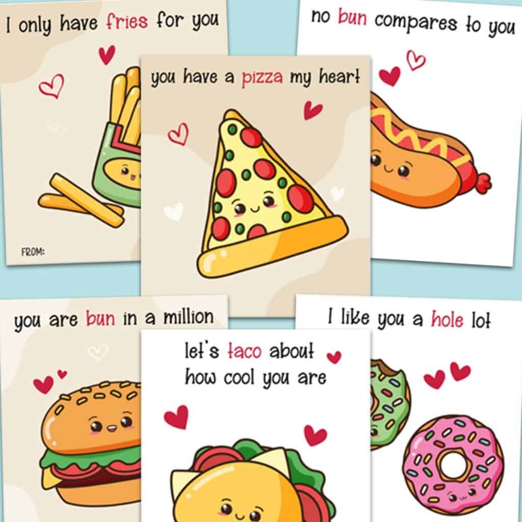 fast food puns valentines cards