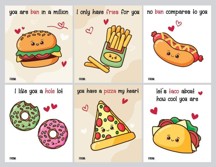 fast food valentines cards