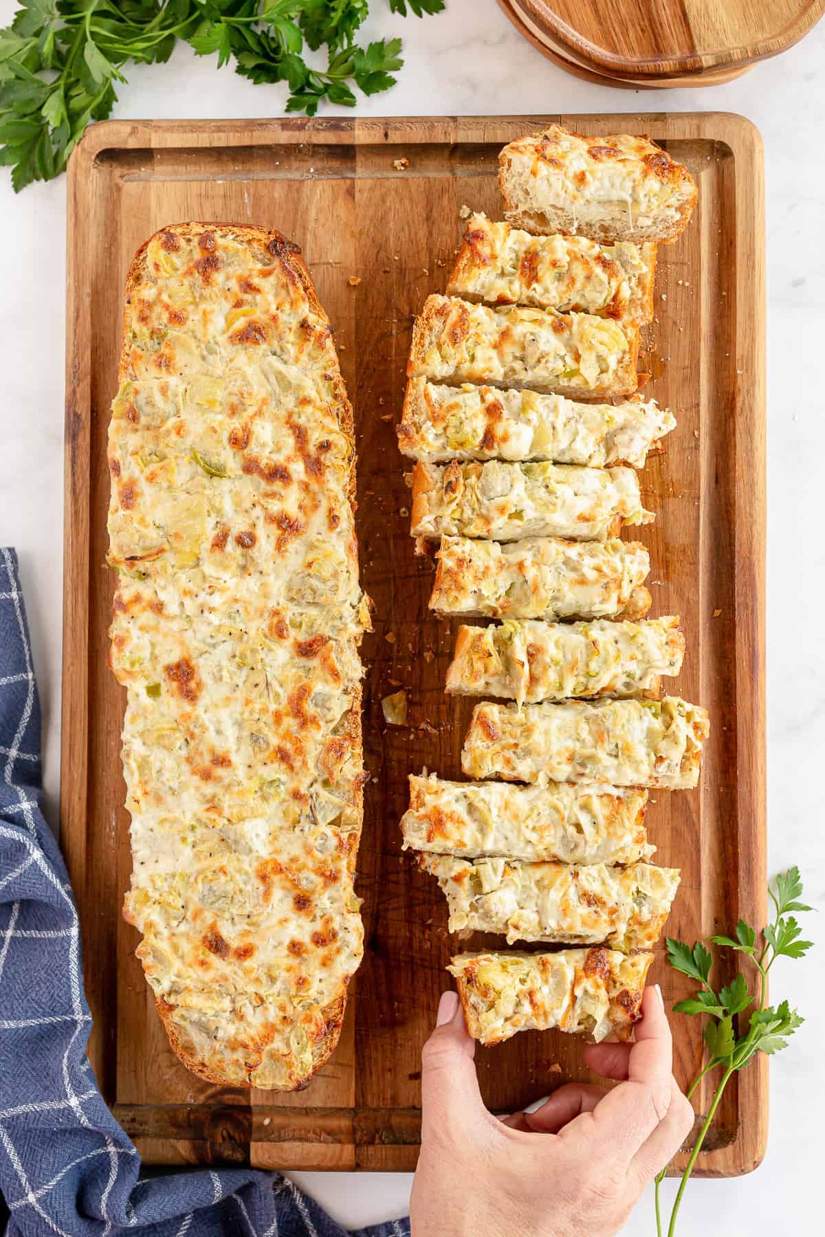 Cheesy Artichoke Bread 18