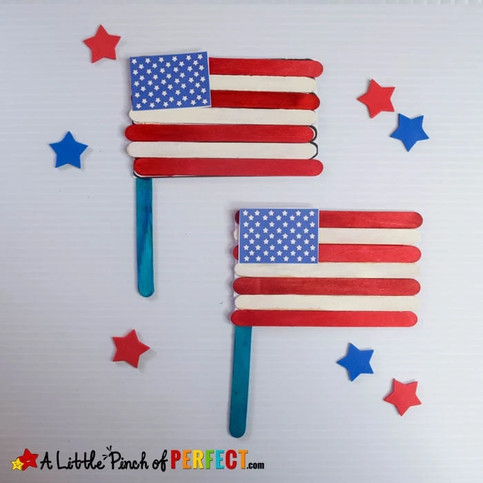 American Flag 4th Of July Popsicle Stick Craft