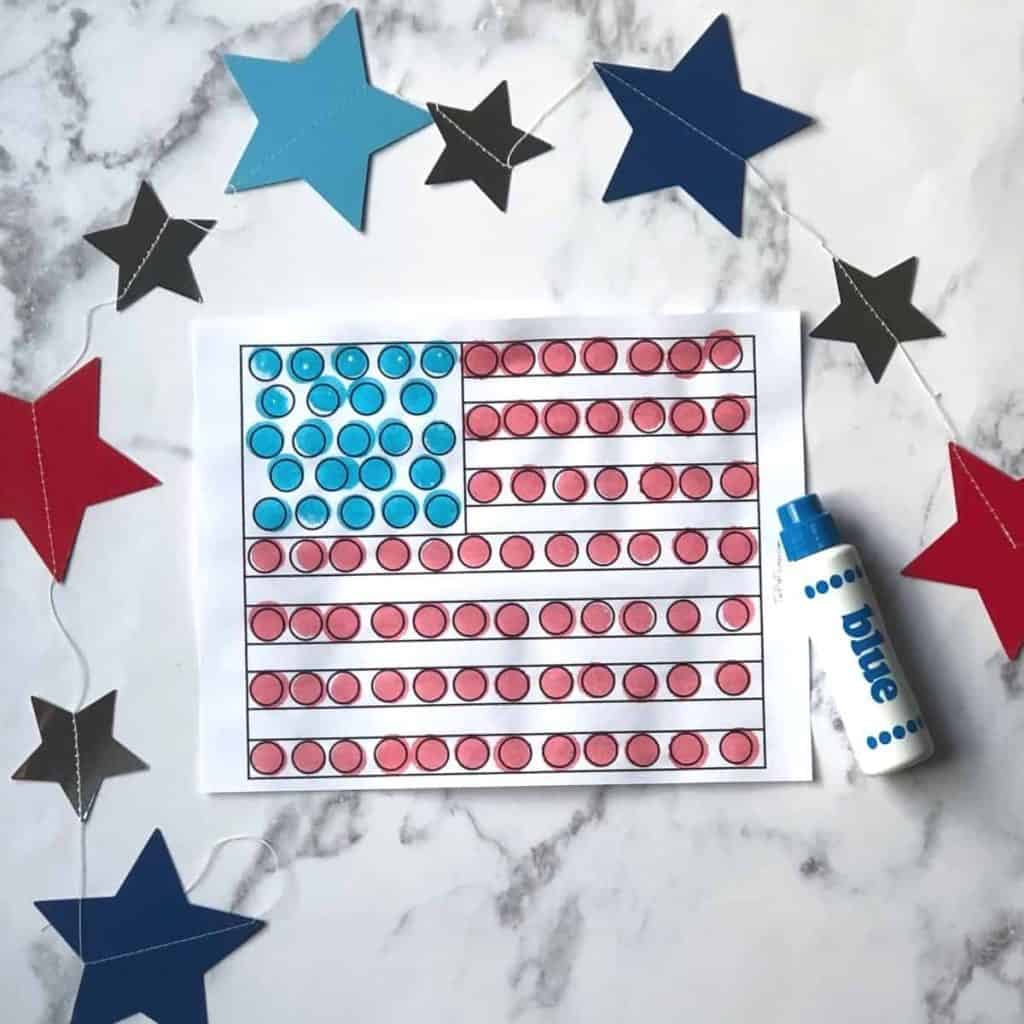 American Flag Dot Marker Printable