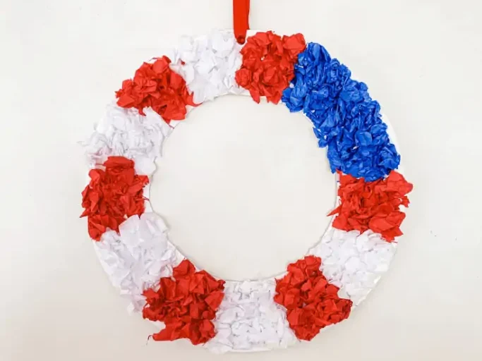 Paper Plate Patriotic Wreath