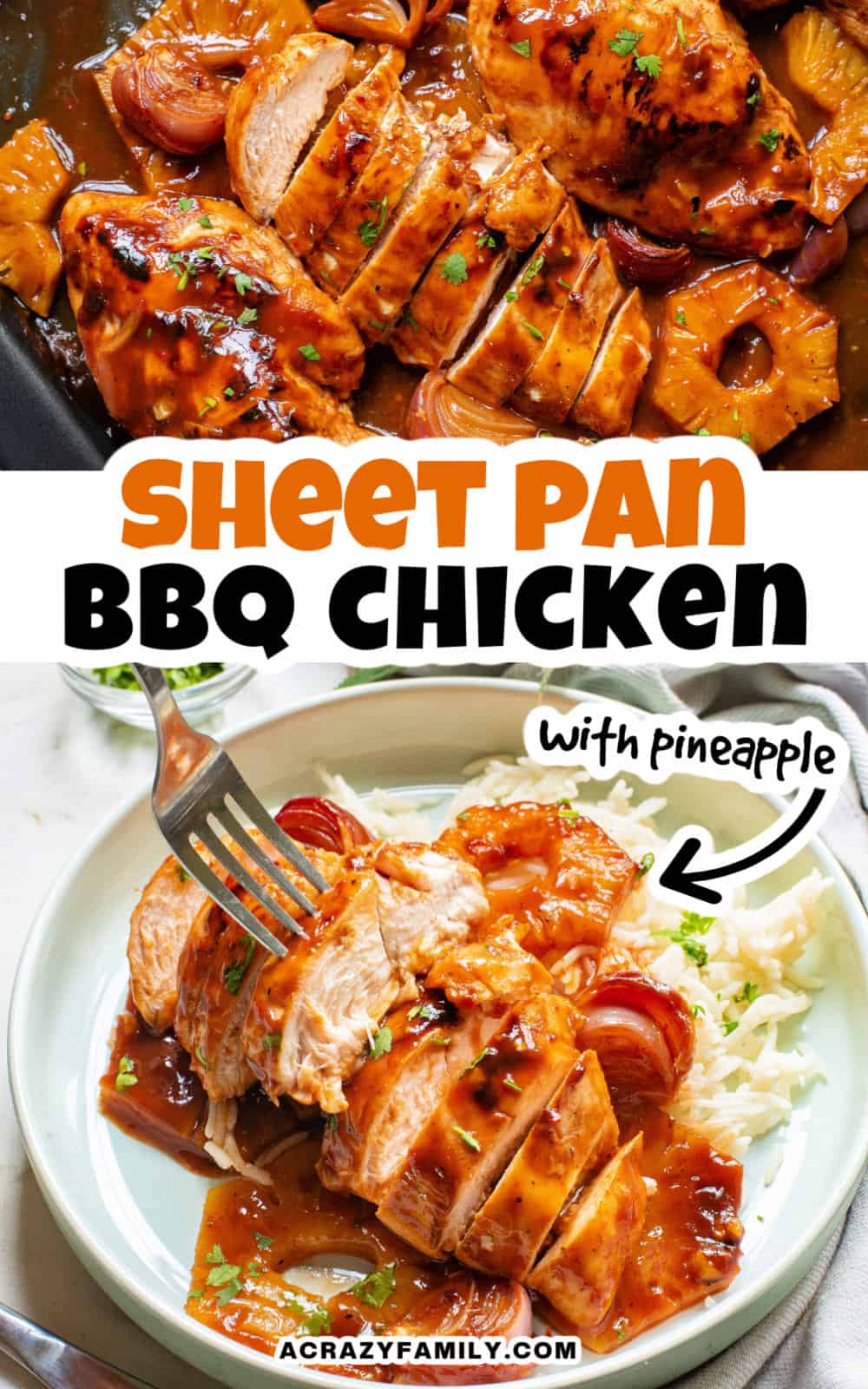 Sheet Pan BBQ Chicken with Pineapple pin