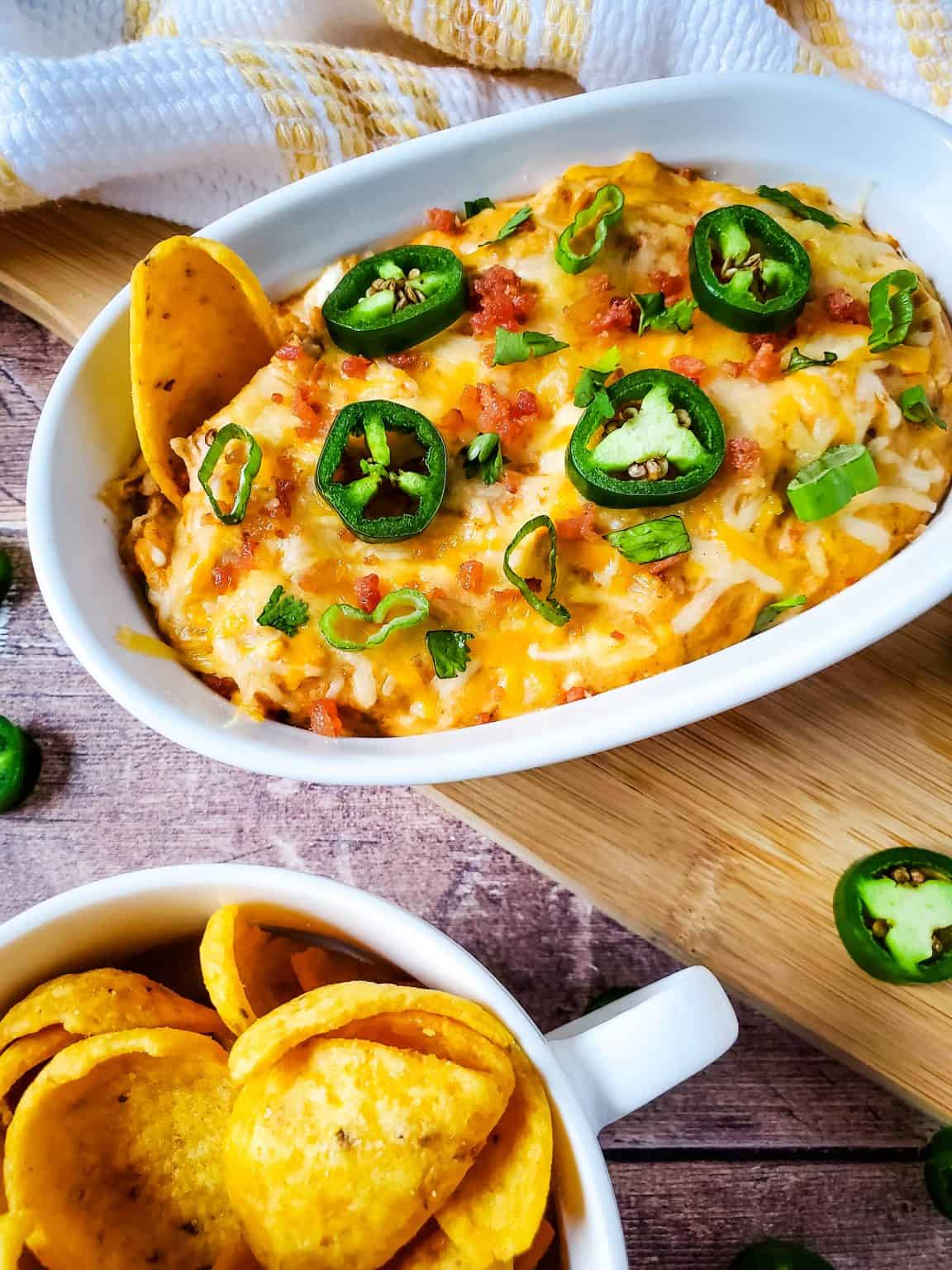 Cheesy Bacon and Bean Dip A Crazy Family