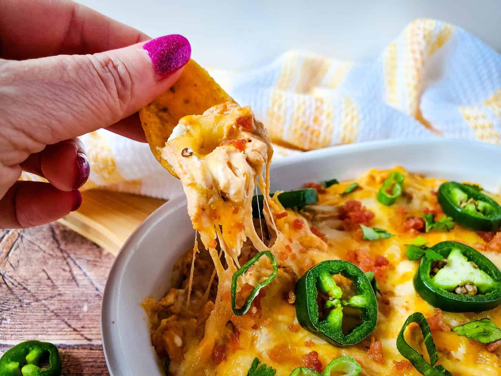 Cheesy Bacon and Bean Dip A Crazy Family