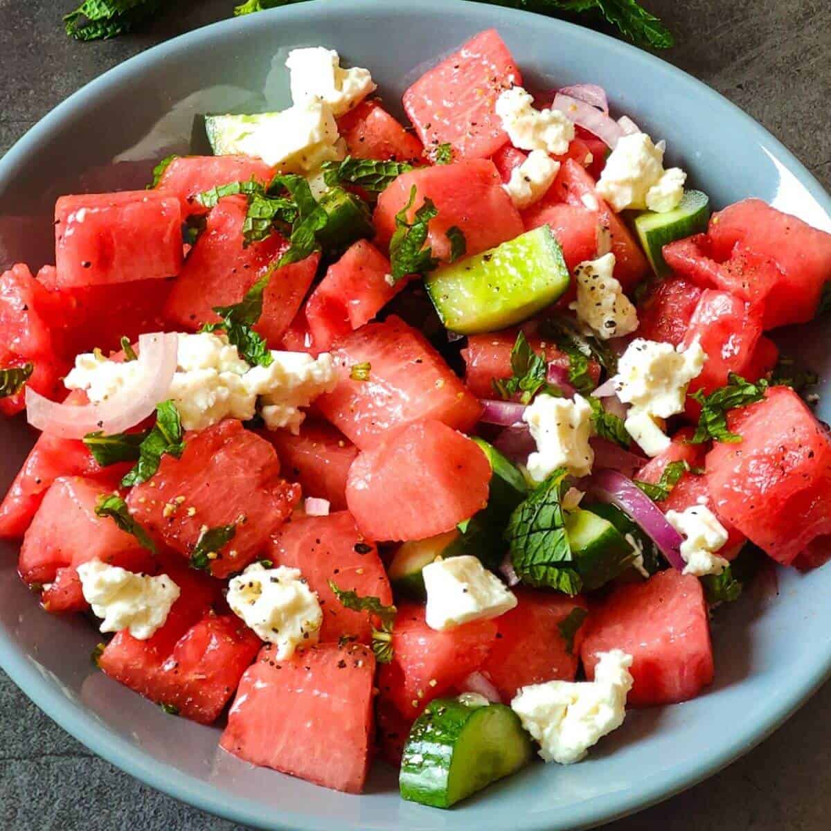 Watermelon feta salad