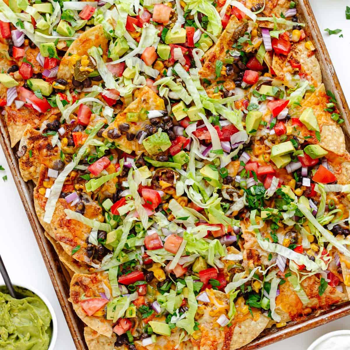 loaded veggie nachos
