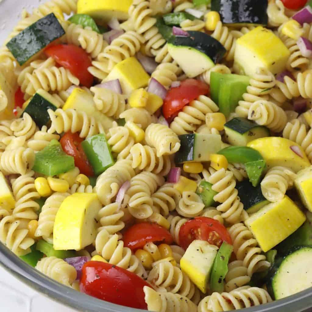 summer vegetable pasta salad feat