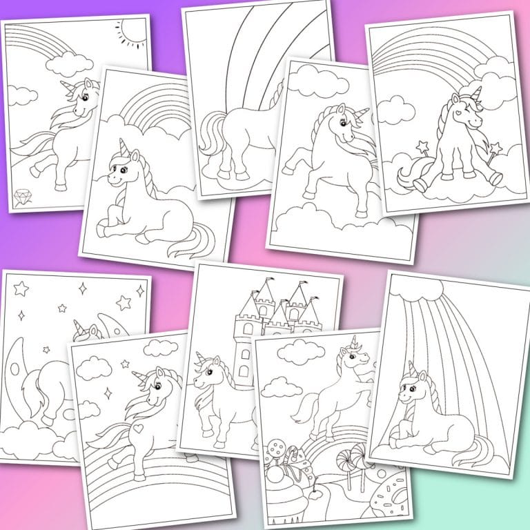 Unicorn Coloring Pages (Free Printable)