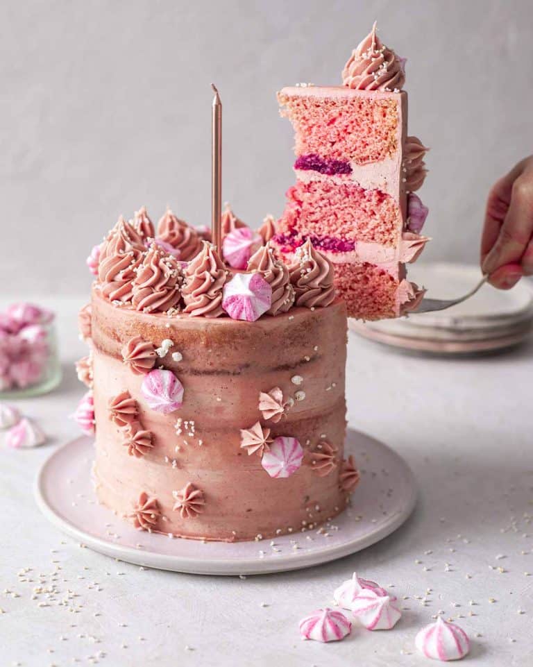 vegan pink champagne cake 2