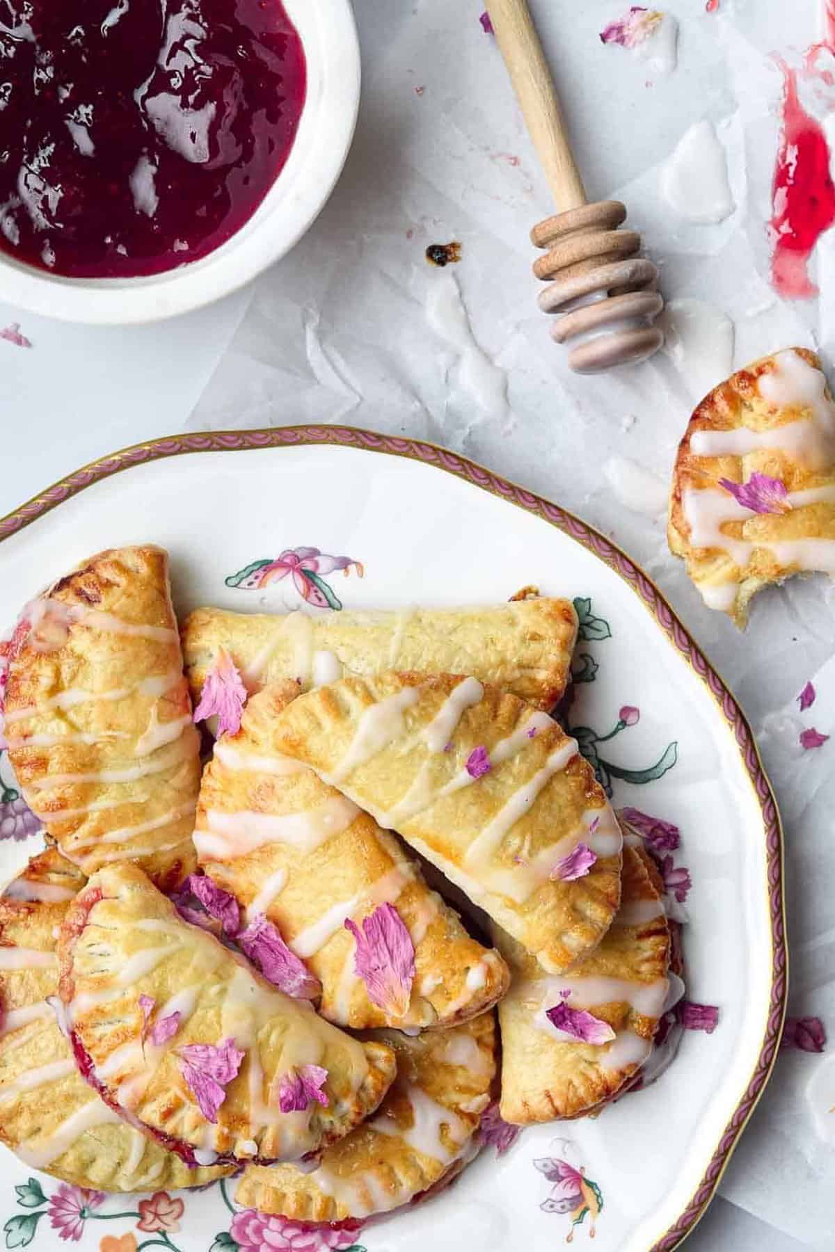 32. Strawberry Mini Pies With Rose Glaze _