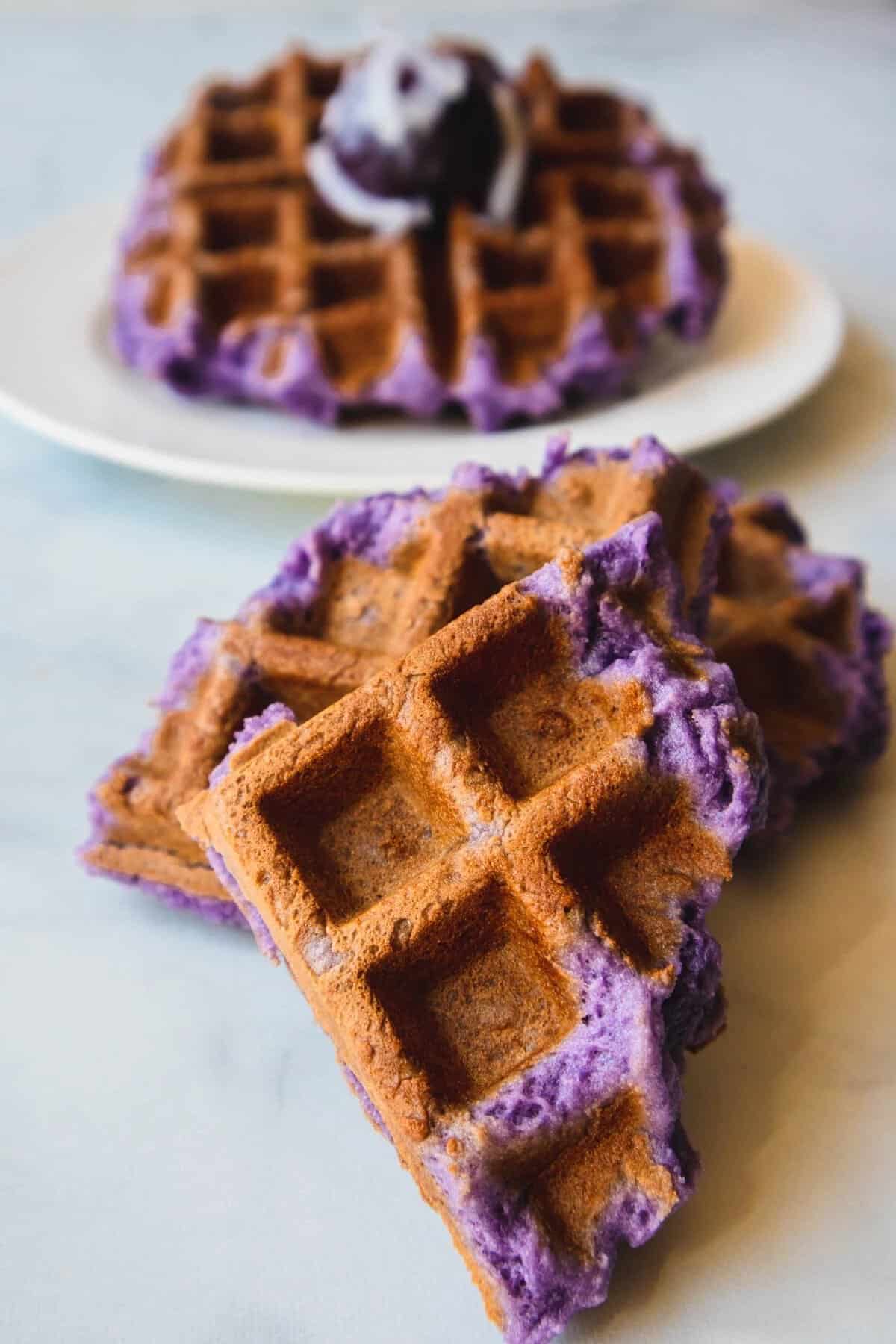 36. Ube Mochi Waffles _