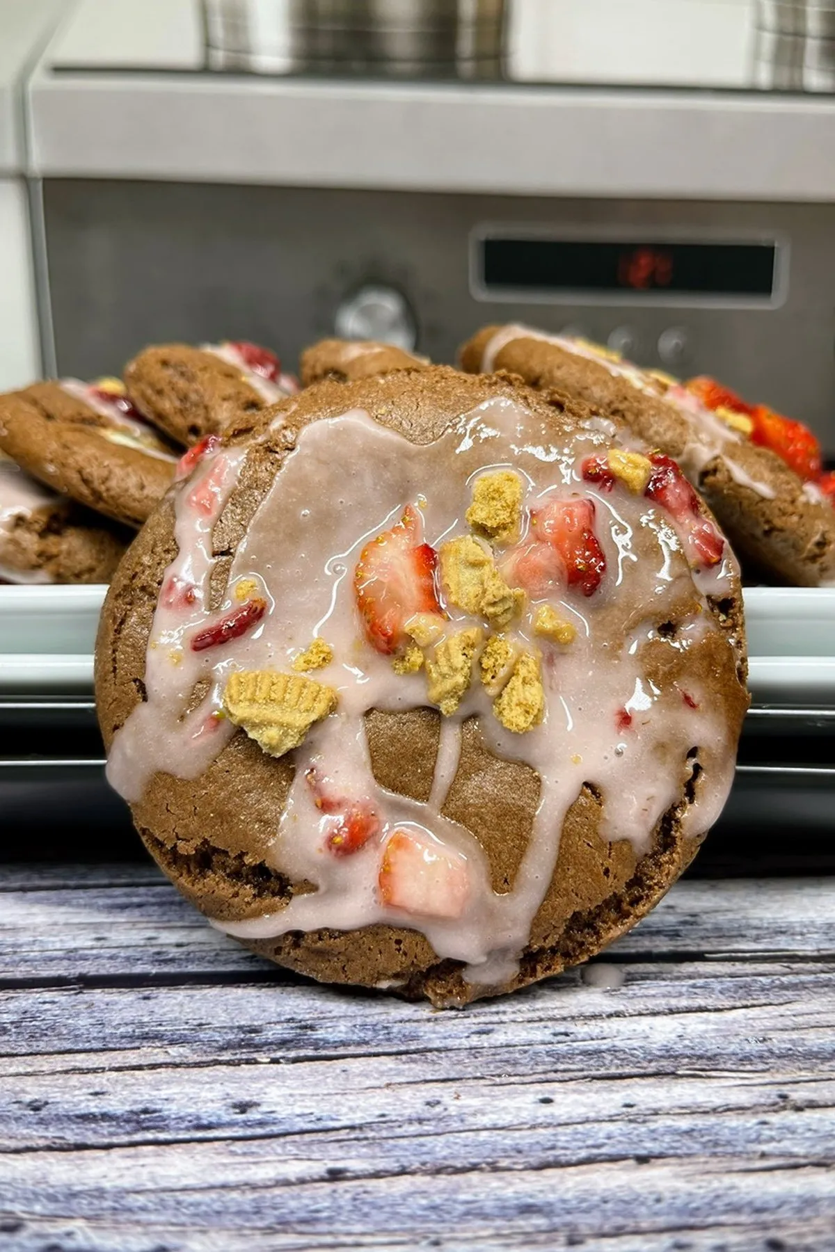 5. Chocolate Cheesecake Cookies With Strawberry Glaze _