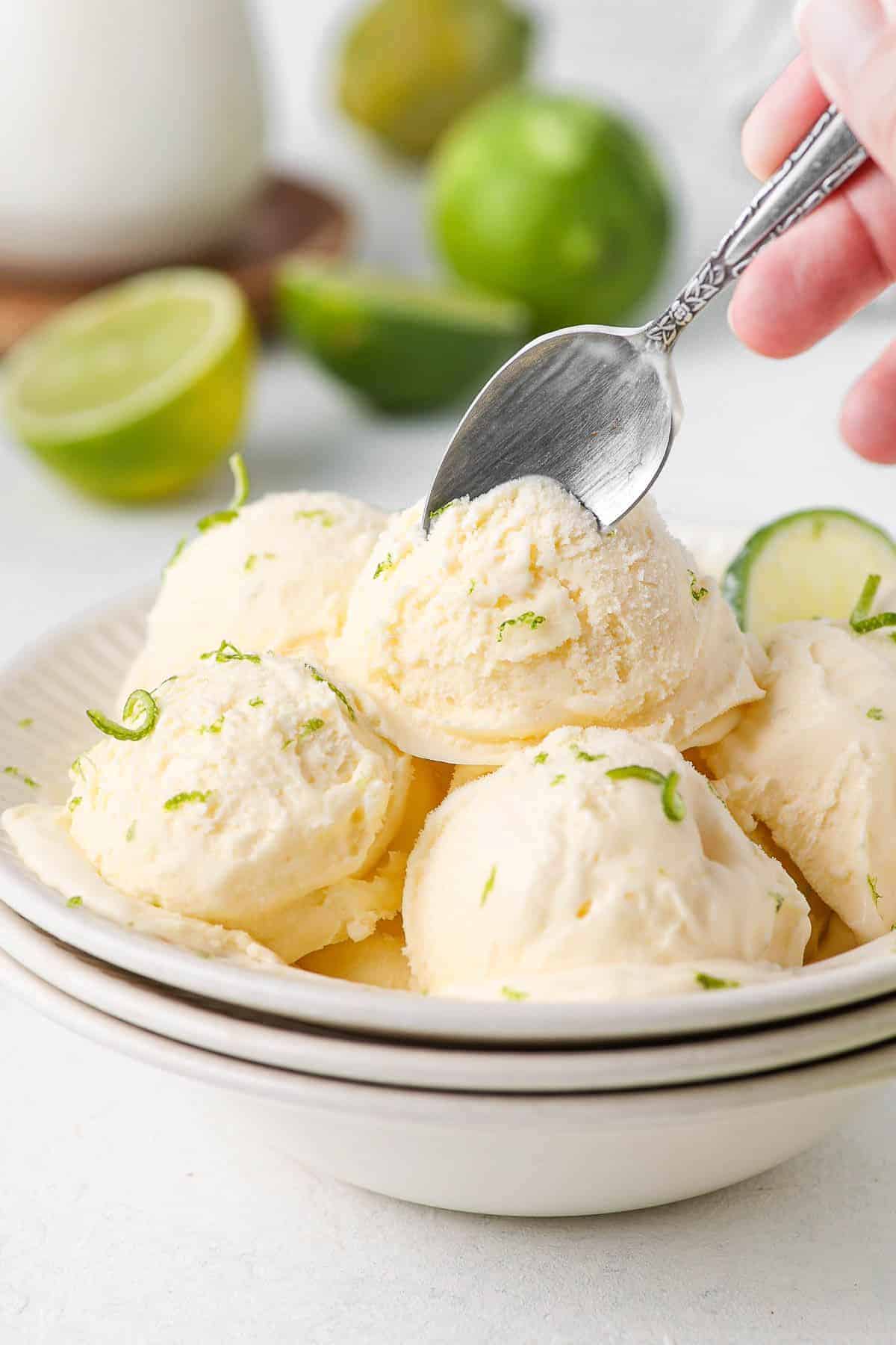 No Churn Lime Ice Cream3