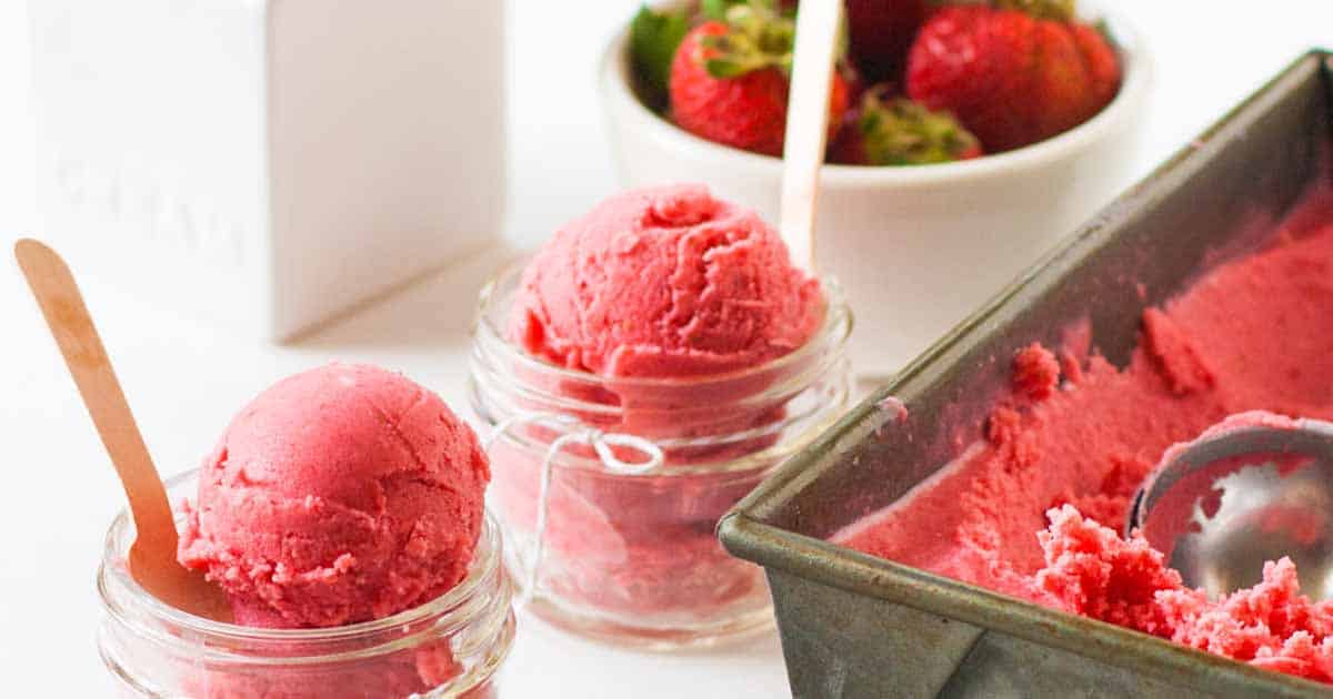 Strawberry Goat Cheese Sherbet FB
