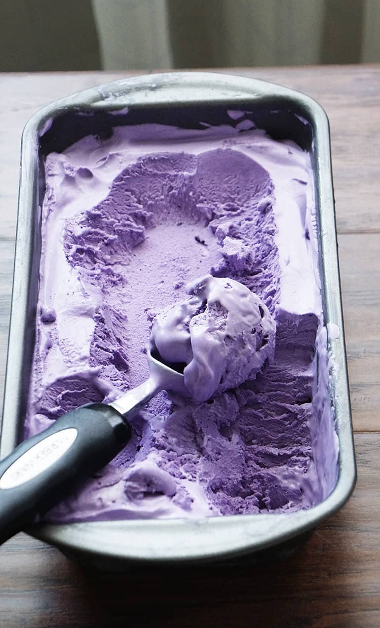 There is no Ube Halaya needed for this Ube Ice cream recipe