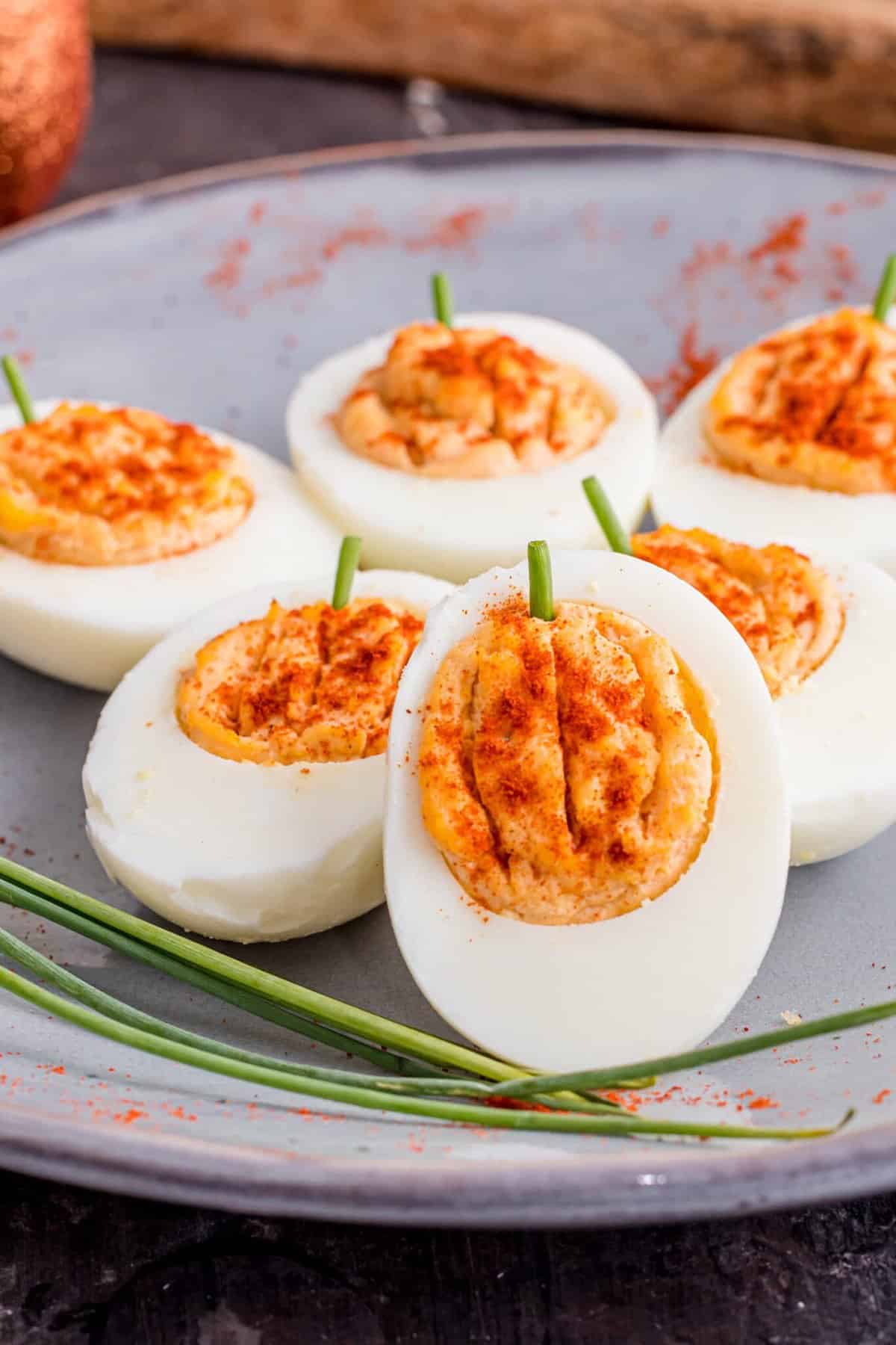 17. Pumpkin Deviled Eggs _