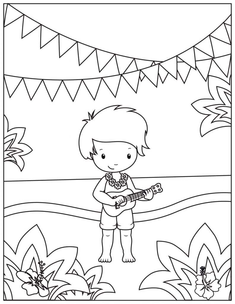 Luau Coloring Pages 01