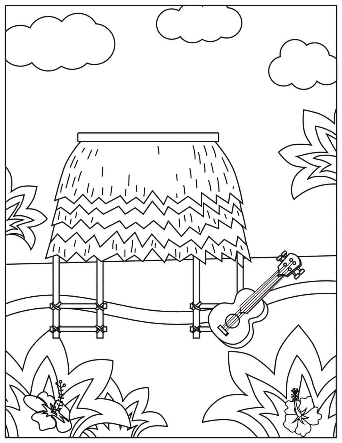 Free Printable Luau Coloring Pages A Crazy Family