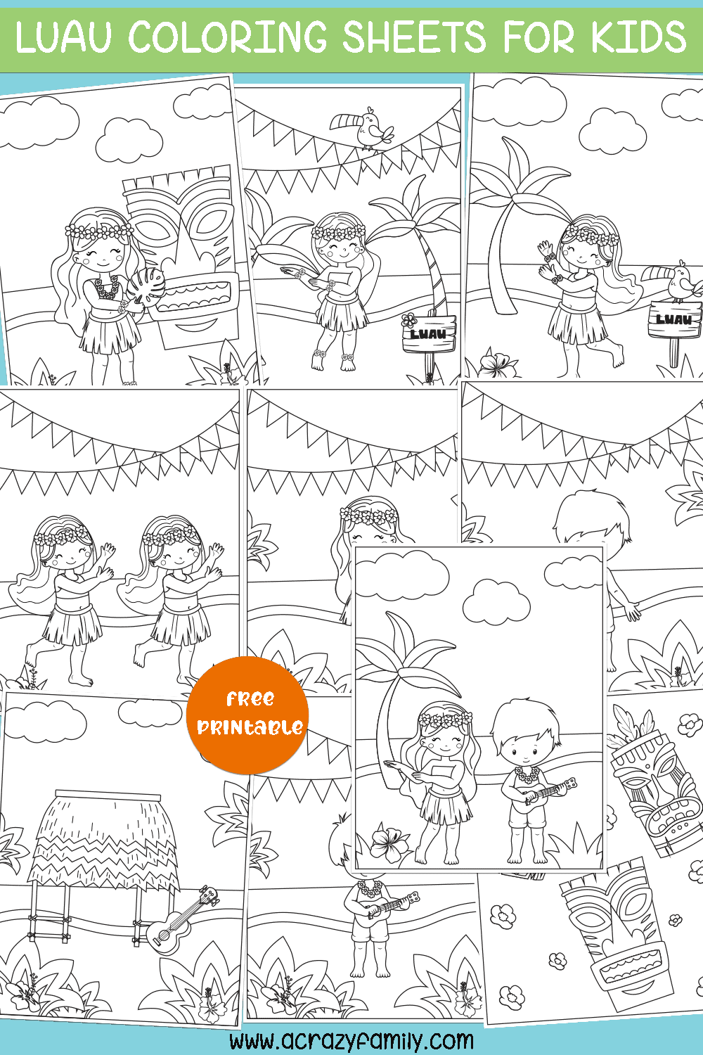 Luau Coloring Pages 1