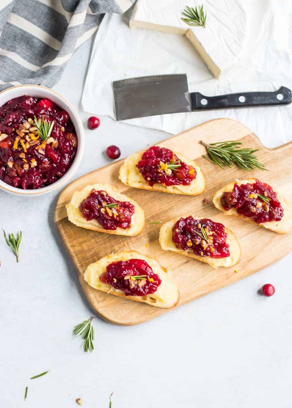 Warm Brie Crostini Recipe with Cranberry Chutney 15