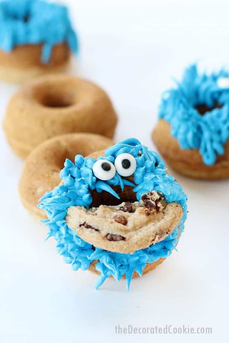 cookie monster donuts baked image