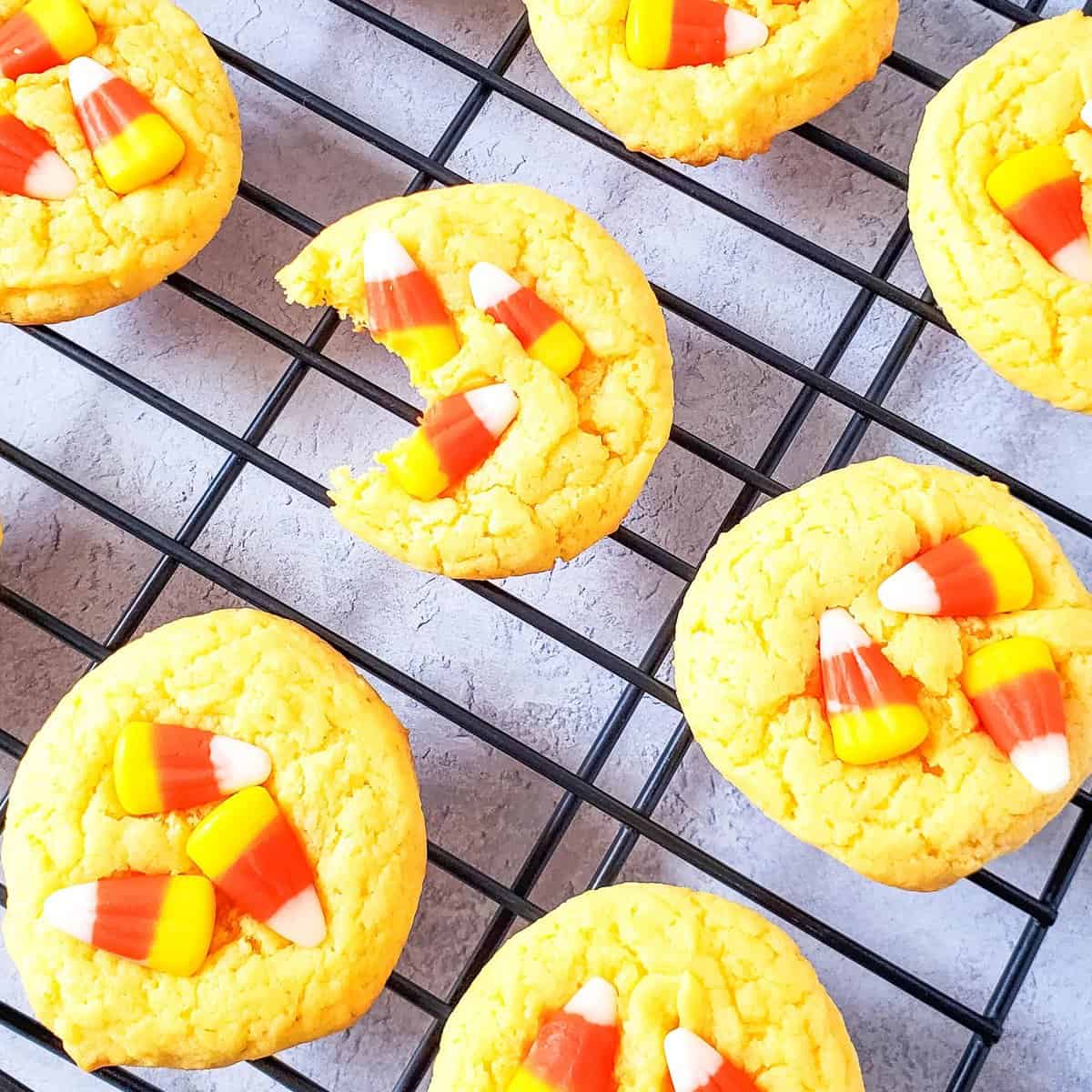 Candy Corn Cake Mix Cookies