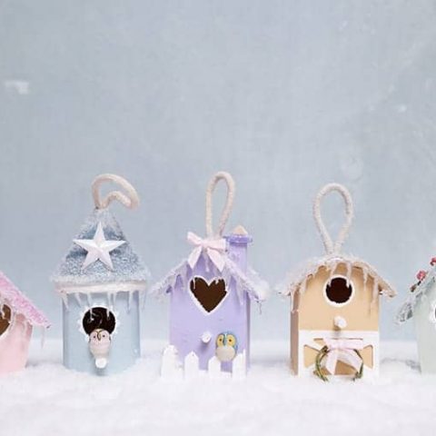 DIY Mini Birdhouse Christmas Village Ornaments or Mantel Display.jpg