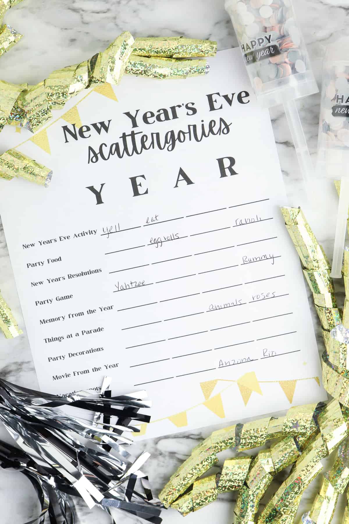New Year’s Eve Printable Party Games - A Crazy Family