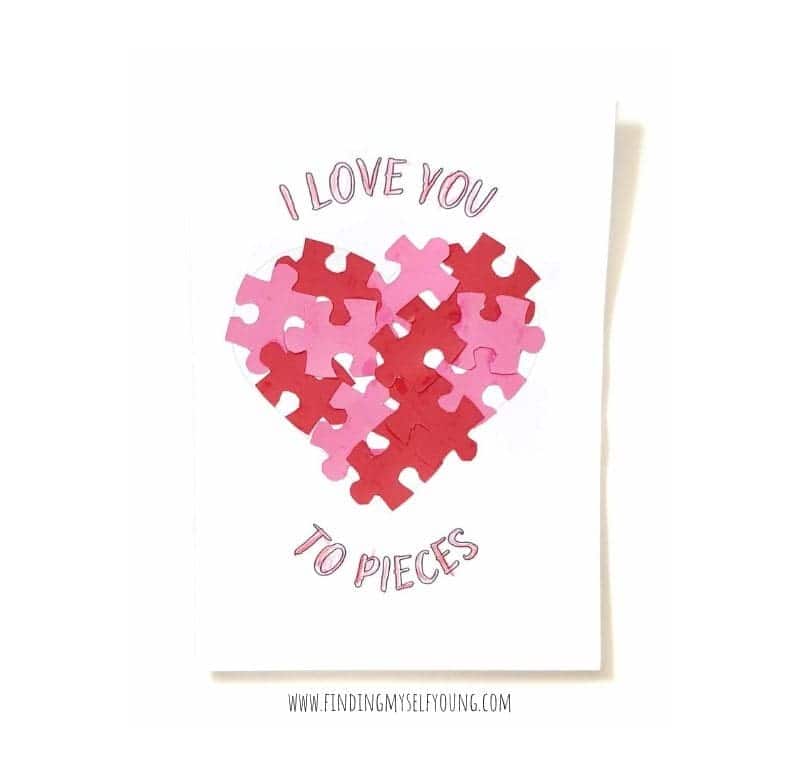 I Love You To Pieces Puzzle Card