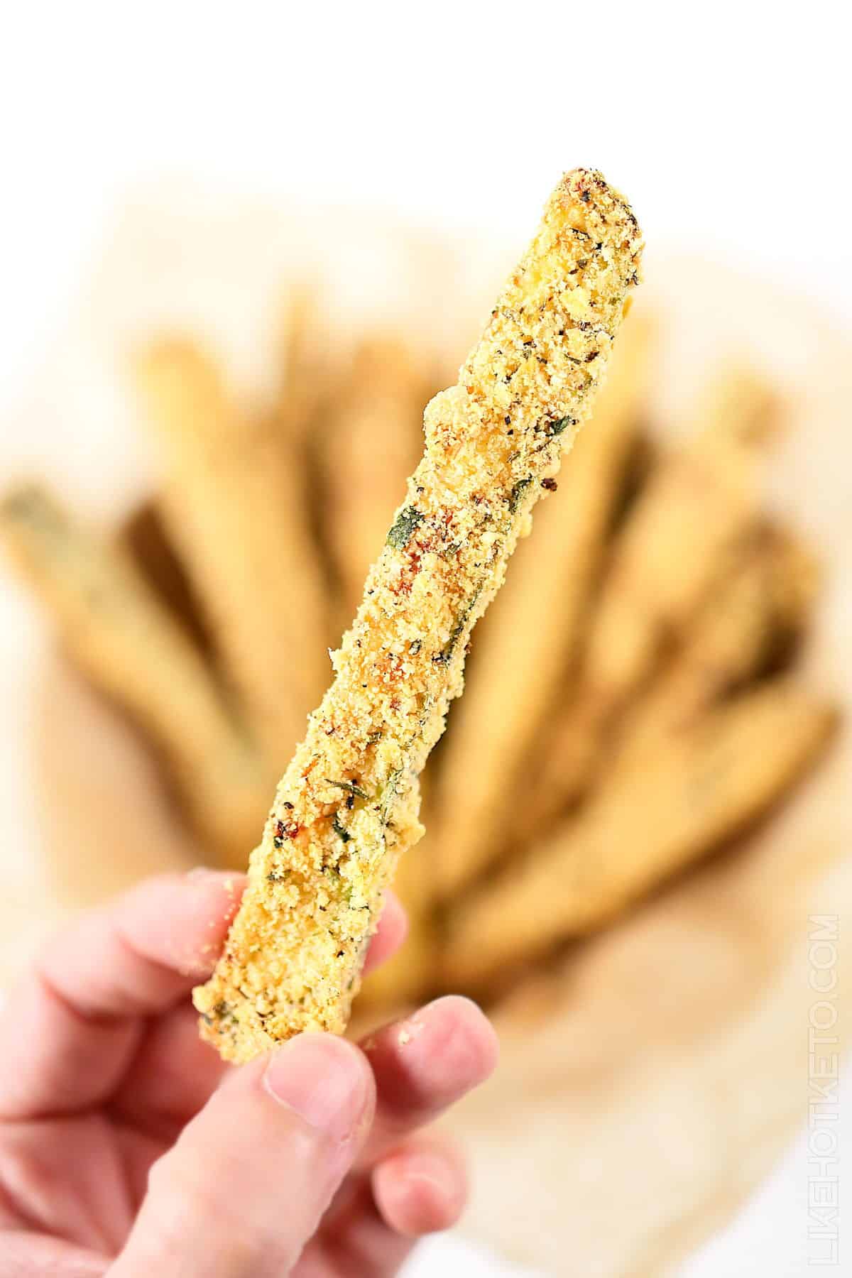 LikeHotKeto Baked Zucchini Fries Panko Parmesan 2×3 C