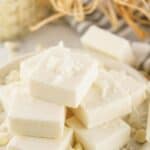coconut fudge on a plate