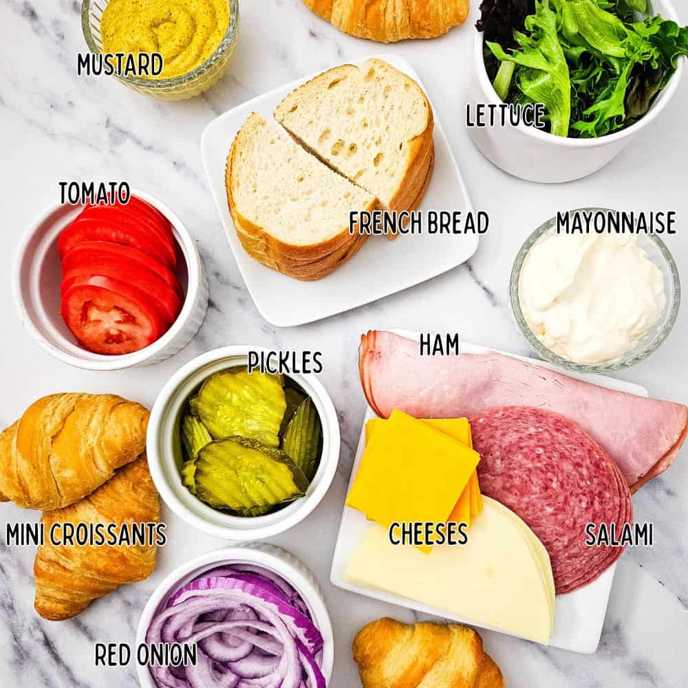 ingredients for sandwich board