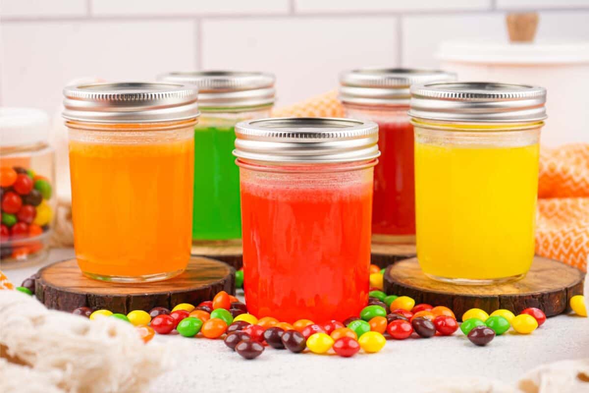 skittle vodka jarred