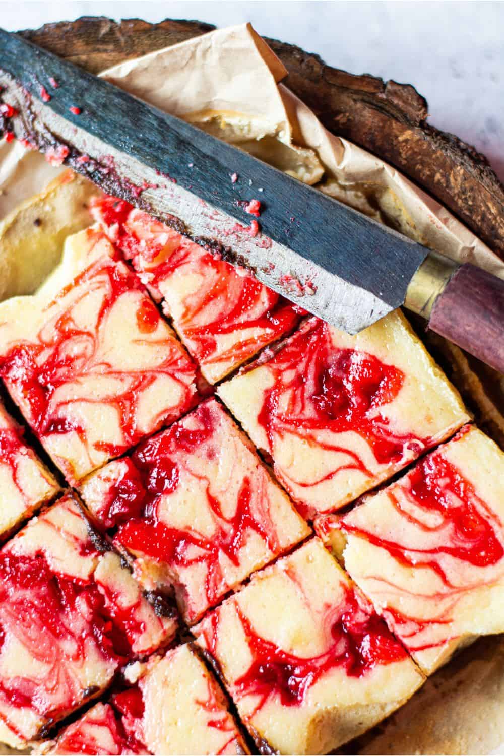 cut and serve cherry cheesecake brownies