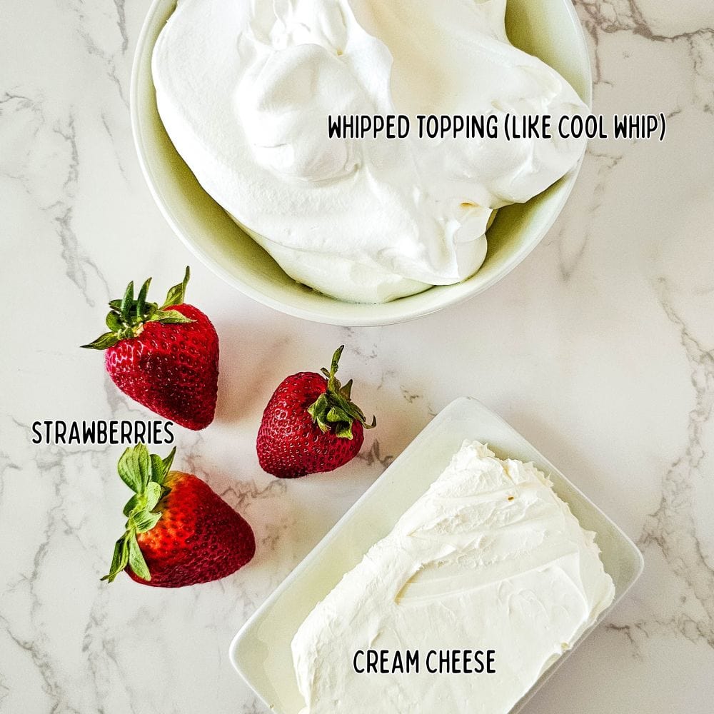 ingredients for strawberry cheesecake dip