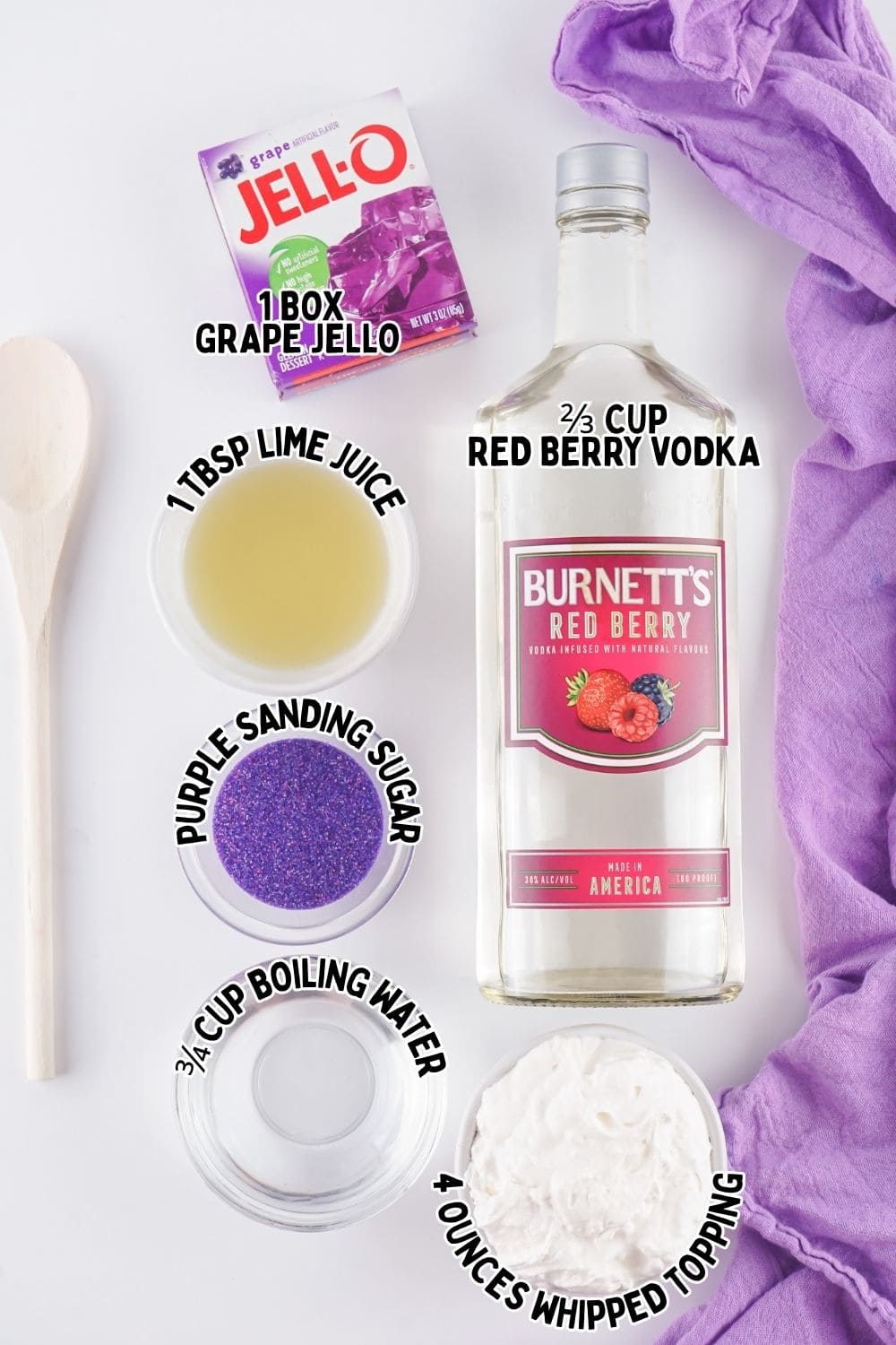 ingredients for Purple Hooter Jello Shots (1)