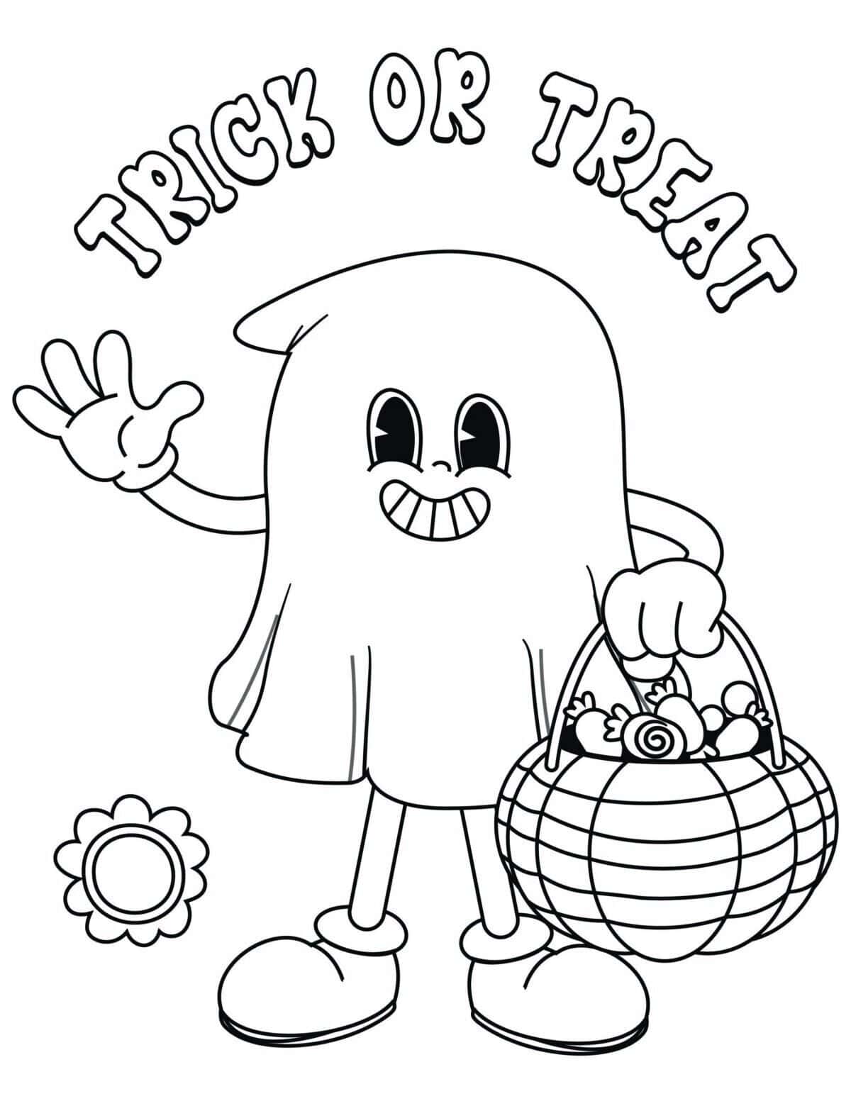 Retro Halloween Coloring Pages 01