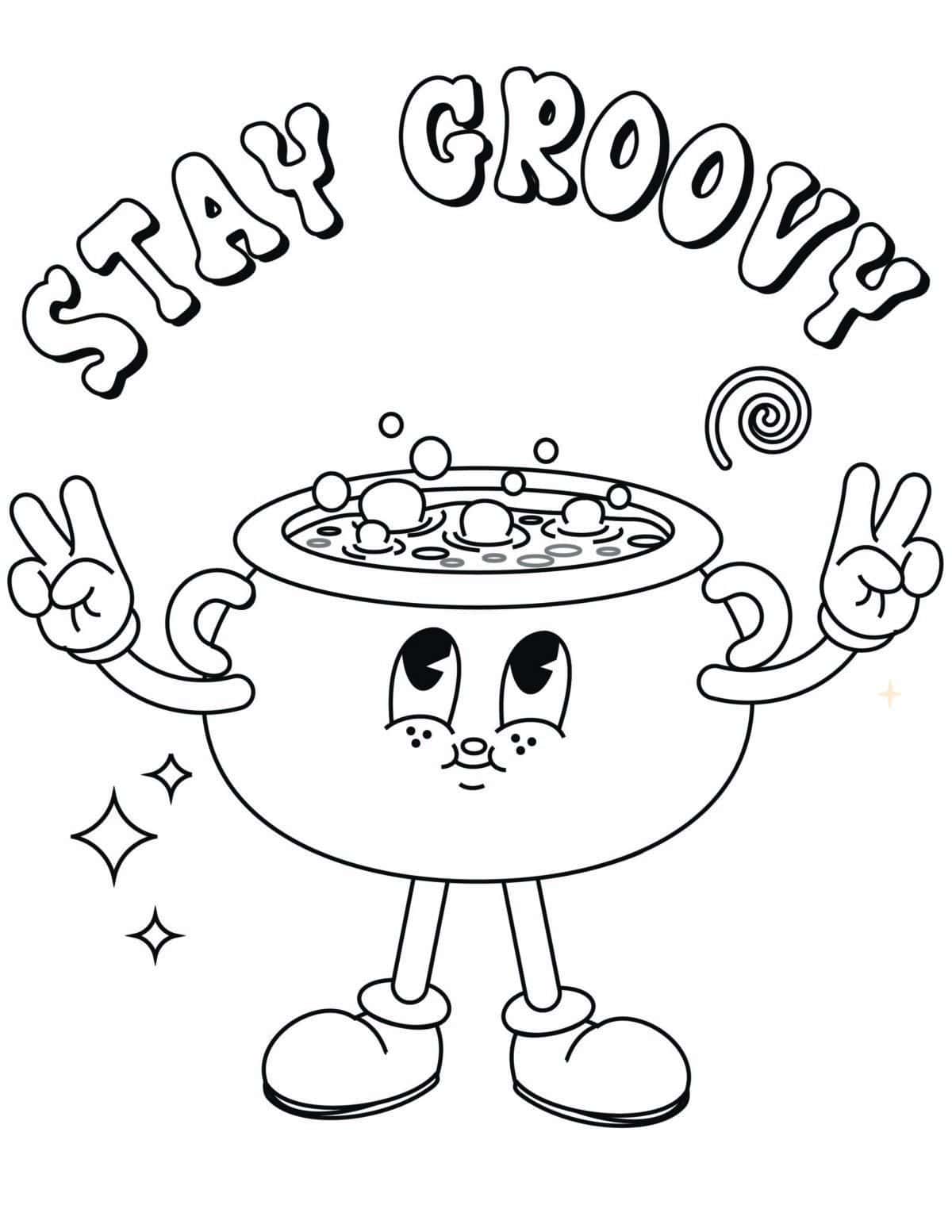 Retro Halloween Coloring Pages 02