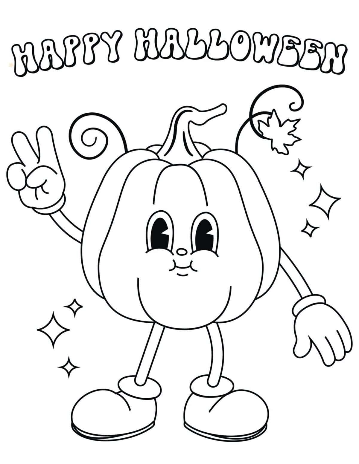 Retro Halloween Coloring Pages 03