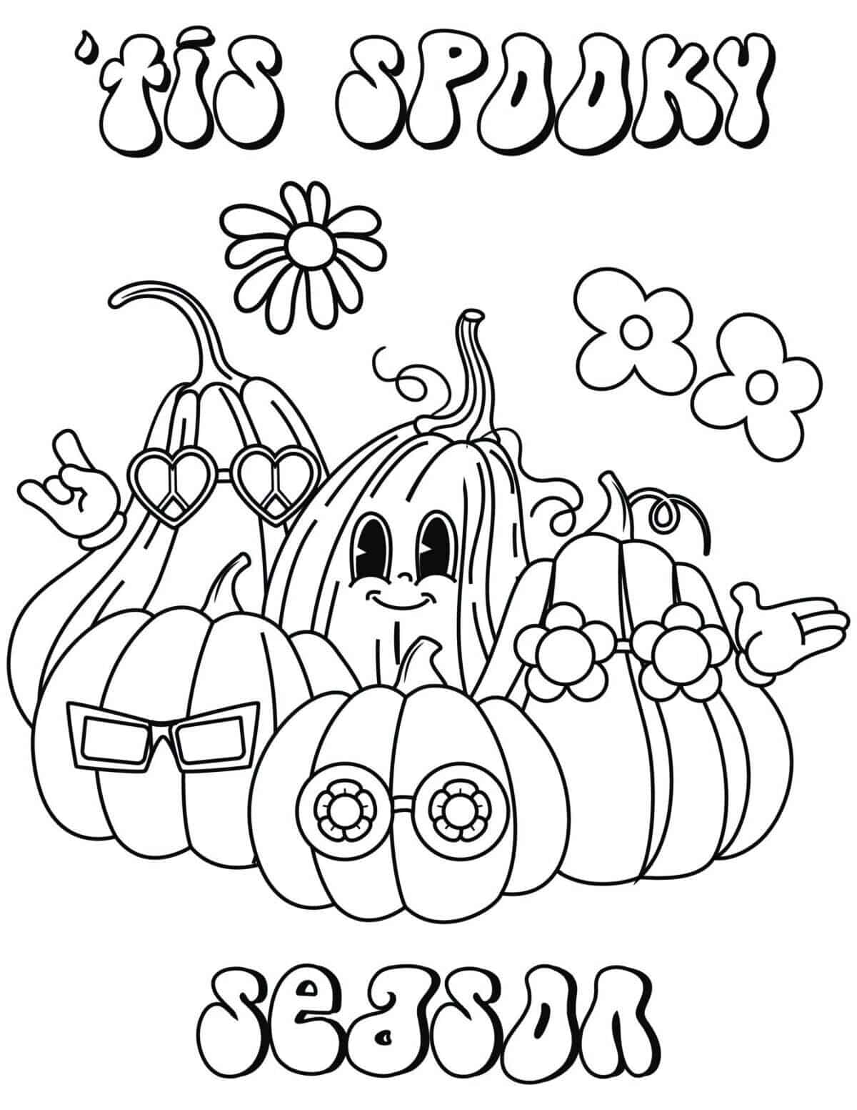 Retro Halloween Coloring Pages 04