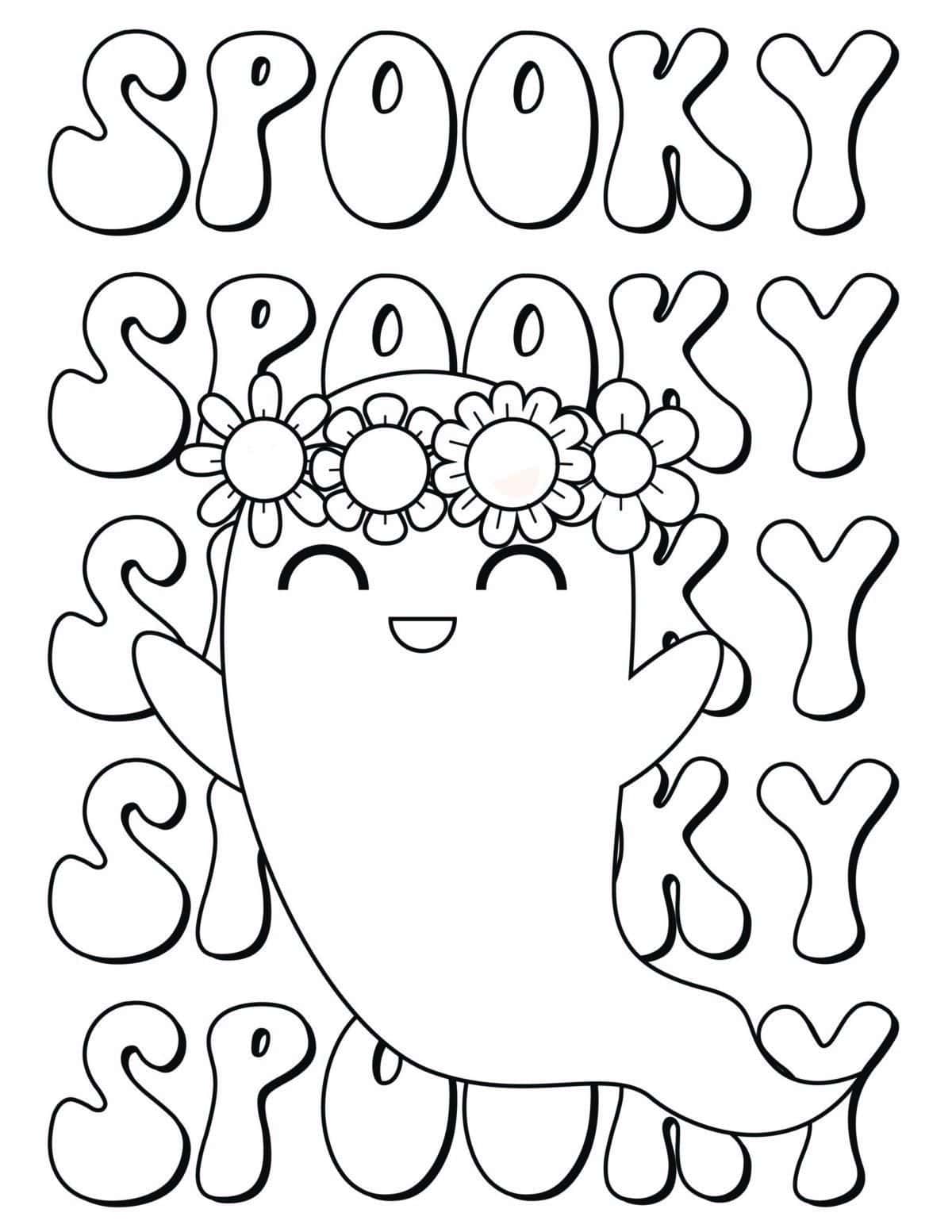 Retro Halloween Coloring Pages 07