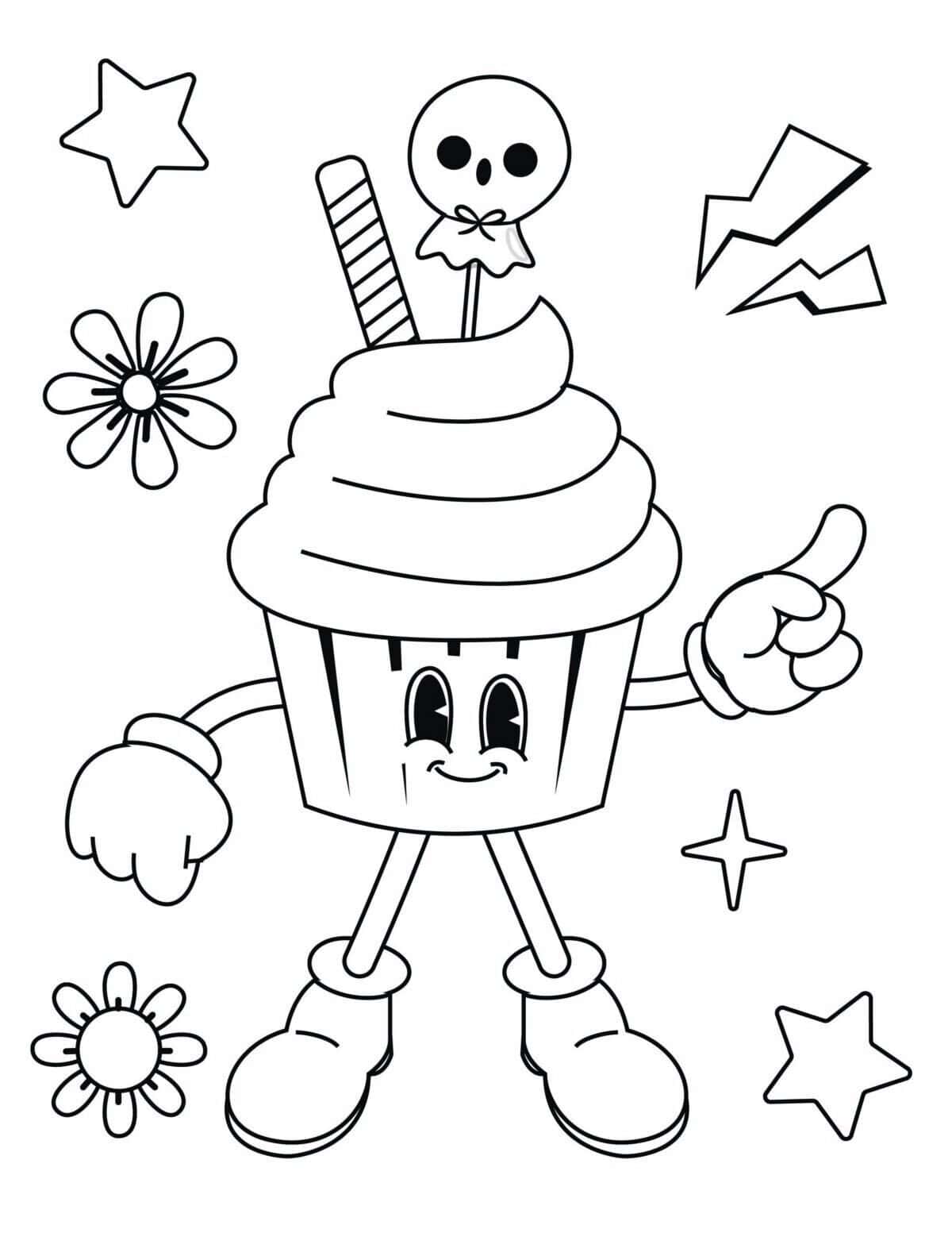 Retro Halloween Coloring Pages 08