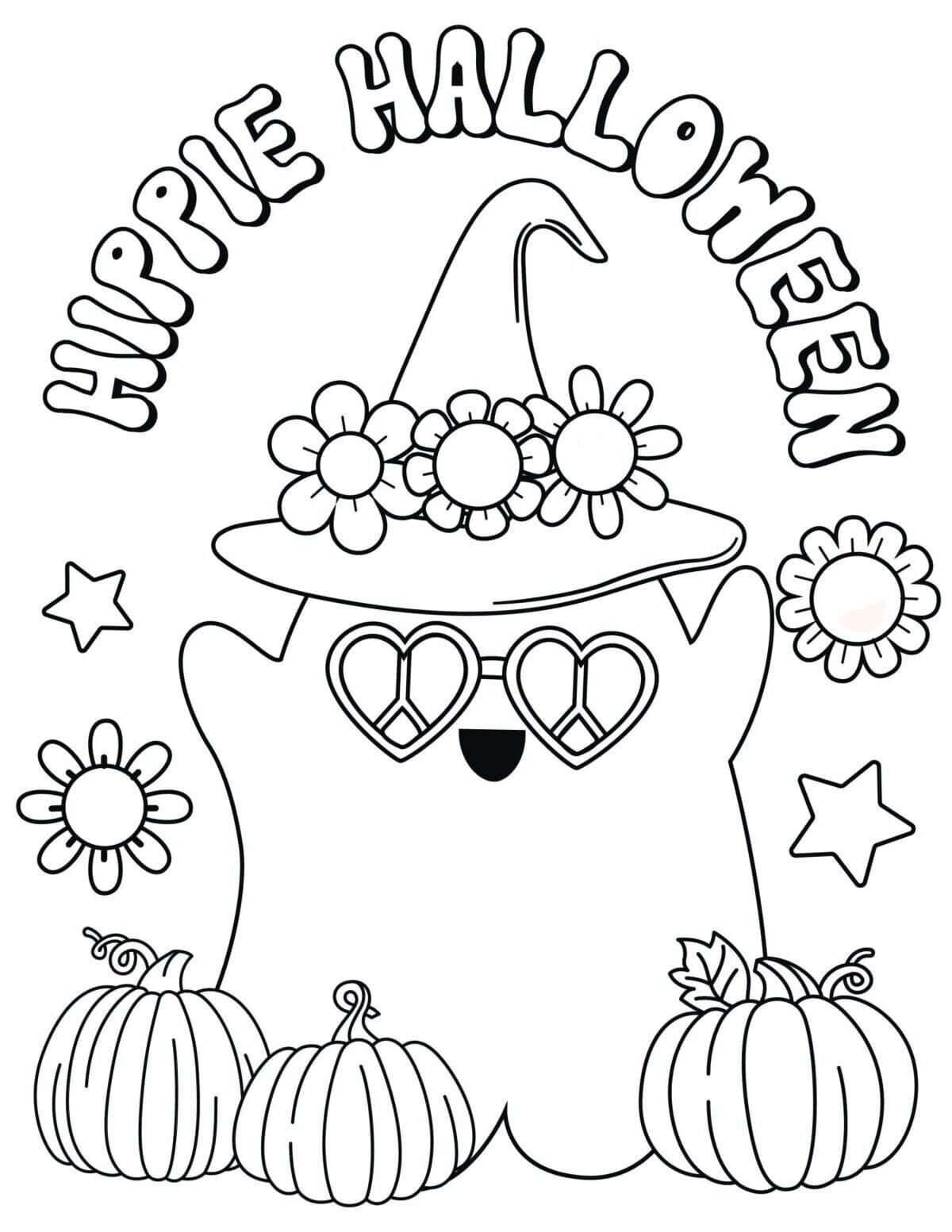 Retro Halloween Coloring Pages 09