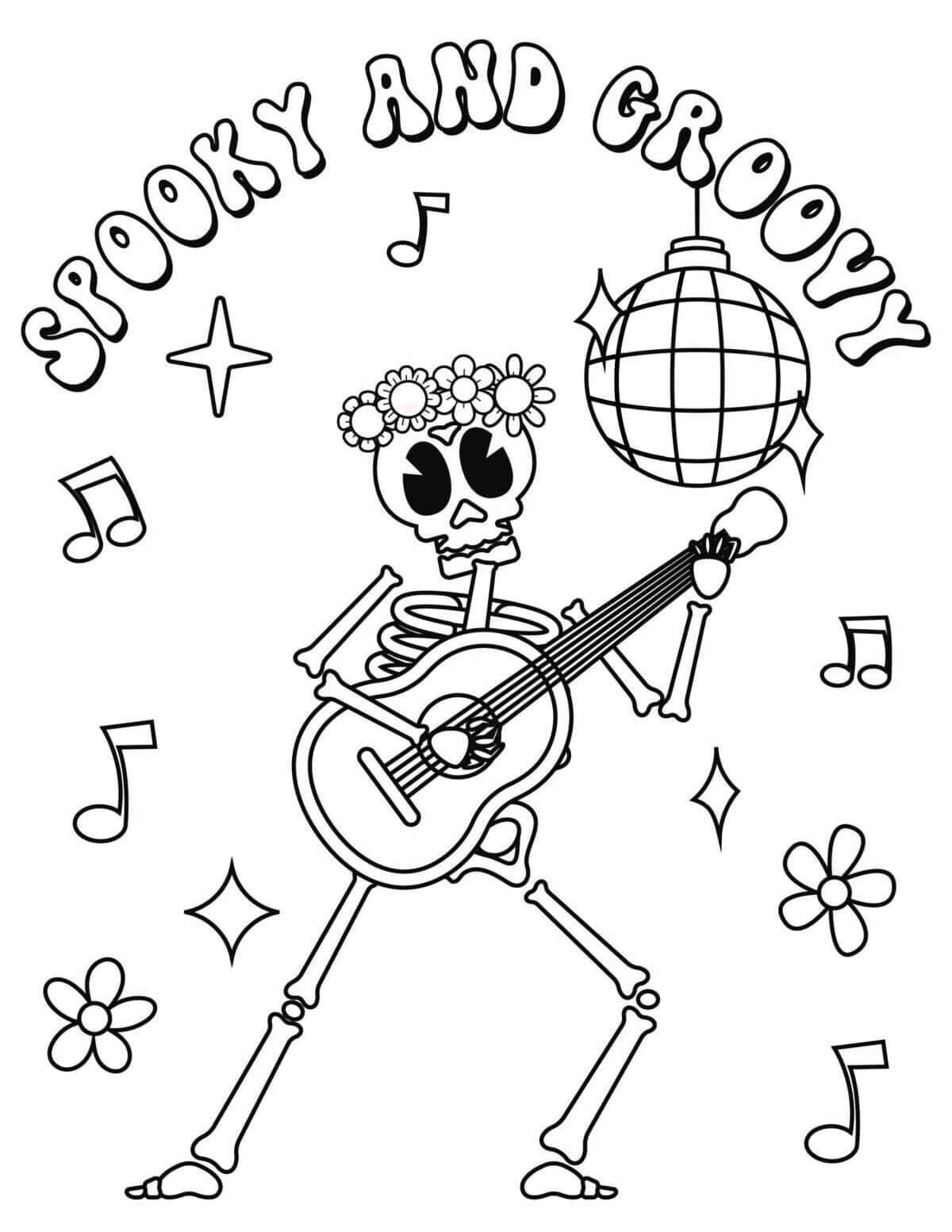 Retro Halloween Coloring Pages 12