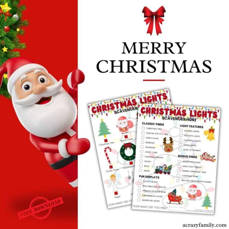 free printable christmas lights scavenger hunt